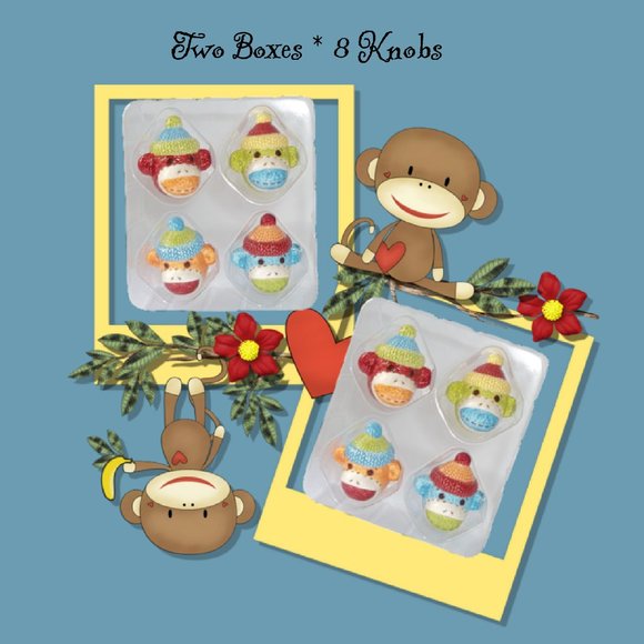 2 boxes From Monkeez total 8 Drawer "Sock" Monkey Pulls - Picture 5 of 6